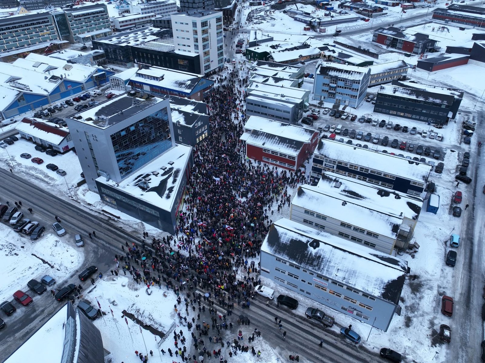 Buy license for your media – Drone videoes of Nuuk Protest demonstration in Greenland 17 january 2026