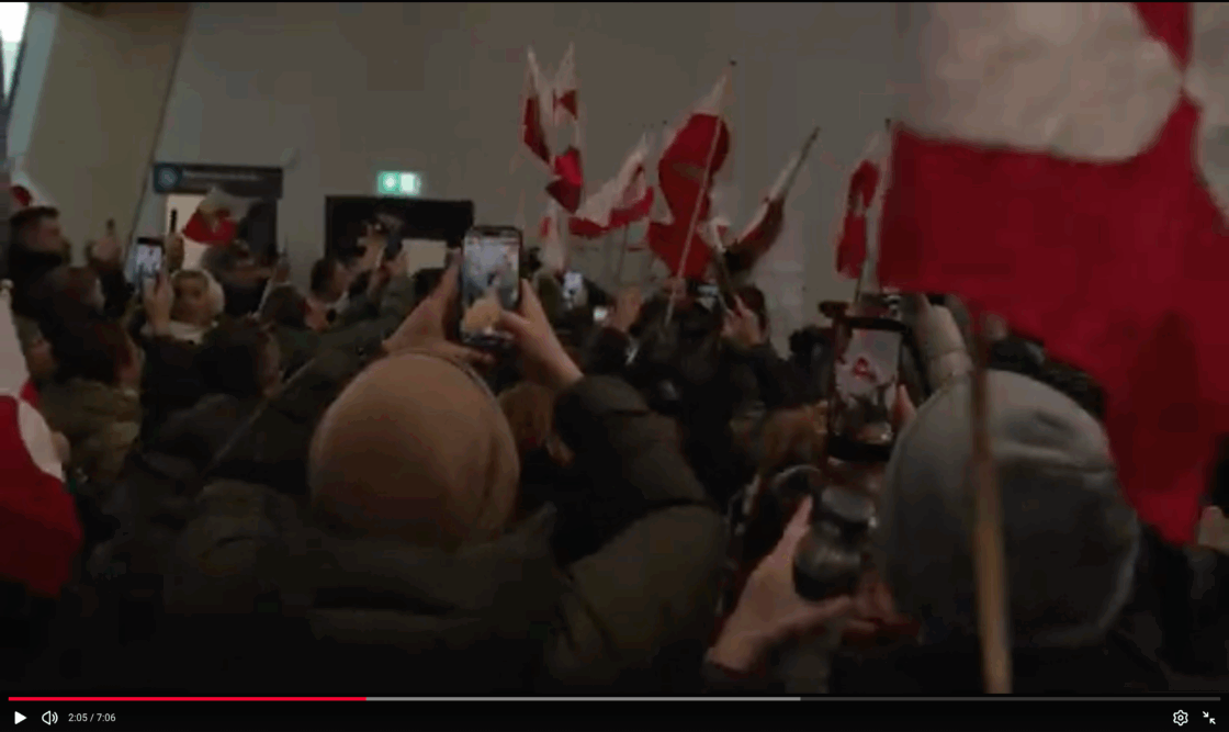 Greenlandic foreign minister Vivian Motzfeldt received as a hero in Nuuk Greenland after meetings with US and european leaders